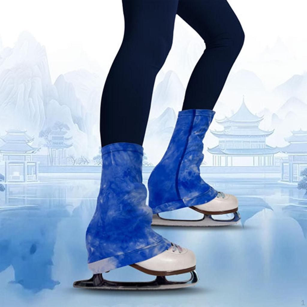 Women Figure Skating Leg Warmers Anti Slip Decorative Lightweight Comfortable Over The Boot