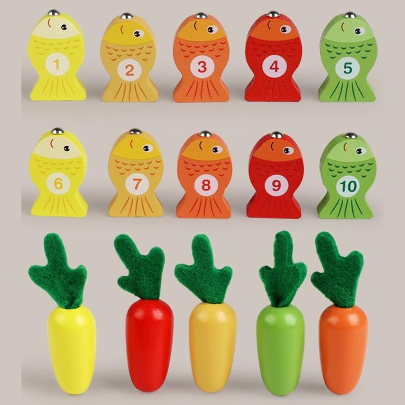 Early Learning Puzzle Toy For Kids Interactive Fishing And Carrot Harvesting Activity Toy for Hand Eye Coordination