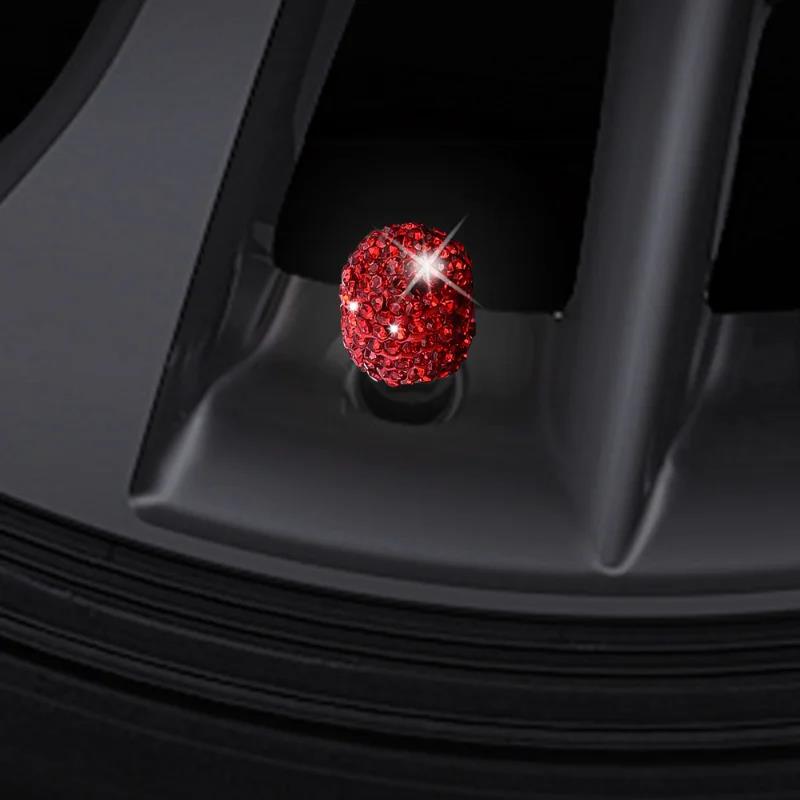 Tire Rhinestone Decor Valve Caps Diamond Bling Bling Shiny Wheel Valve Dustproof Cover Car Motorcycle Tyre Accessories Valve Stems 1