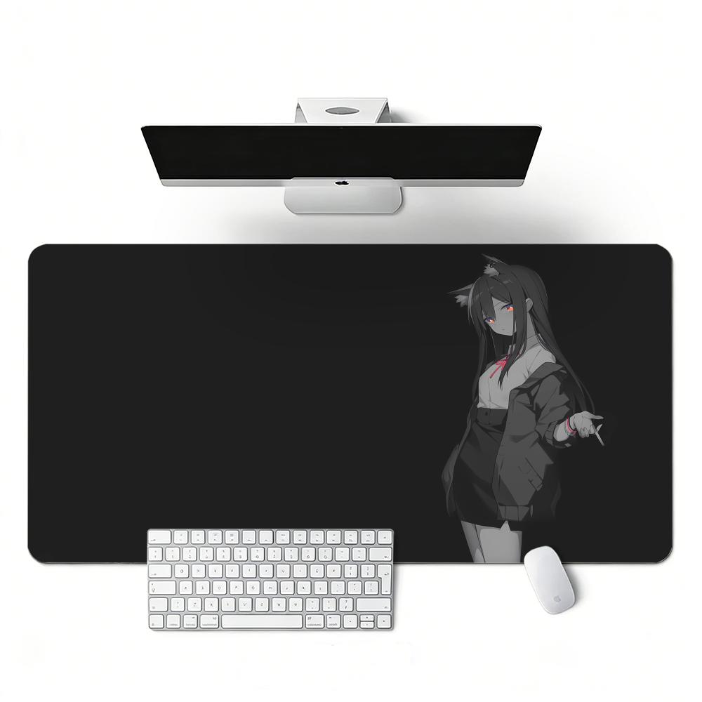 PC XL Anime Character Girl Pattern Gaming Mouspad Non Slip Rubber Base Lock Edge Laptops Gaming Desk Mat Keyboard Rug Playmat