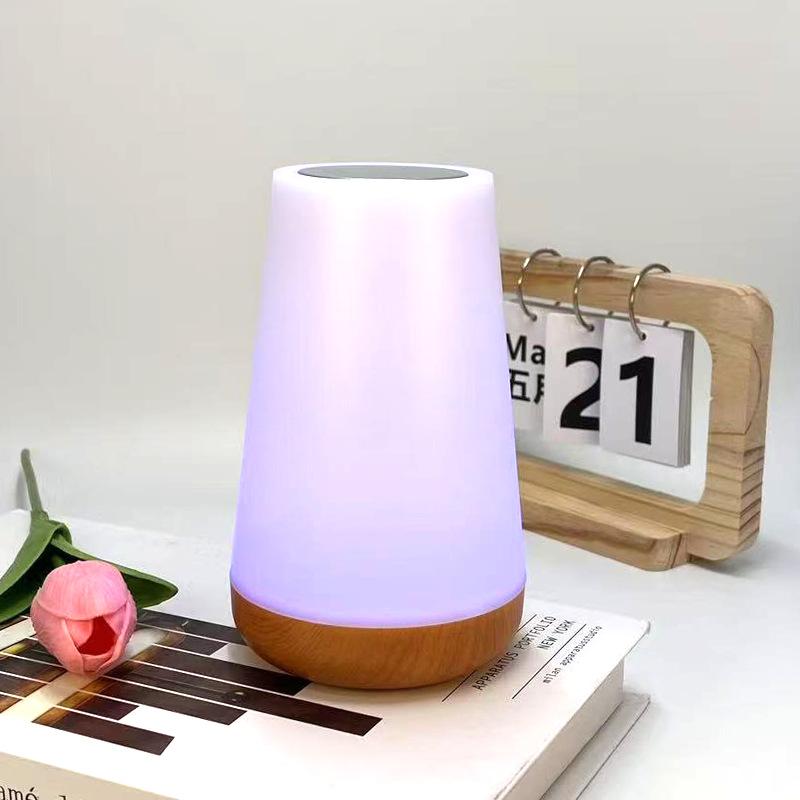 Study Table Accessories RGB Color Wood Grain Bedside Night Light Touch Sensor Patting Lamp Remote Control Soft Atmosphere Light