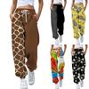 Women's Gigital Color Printing Casual Sports Pants Loose Drawstring Trousers