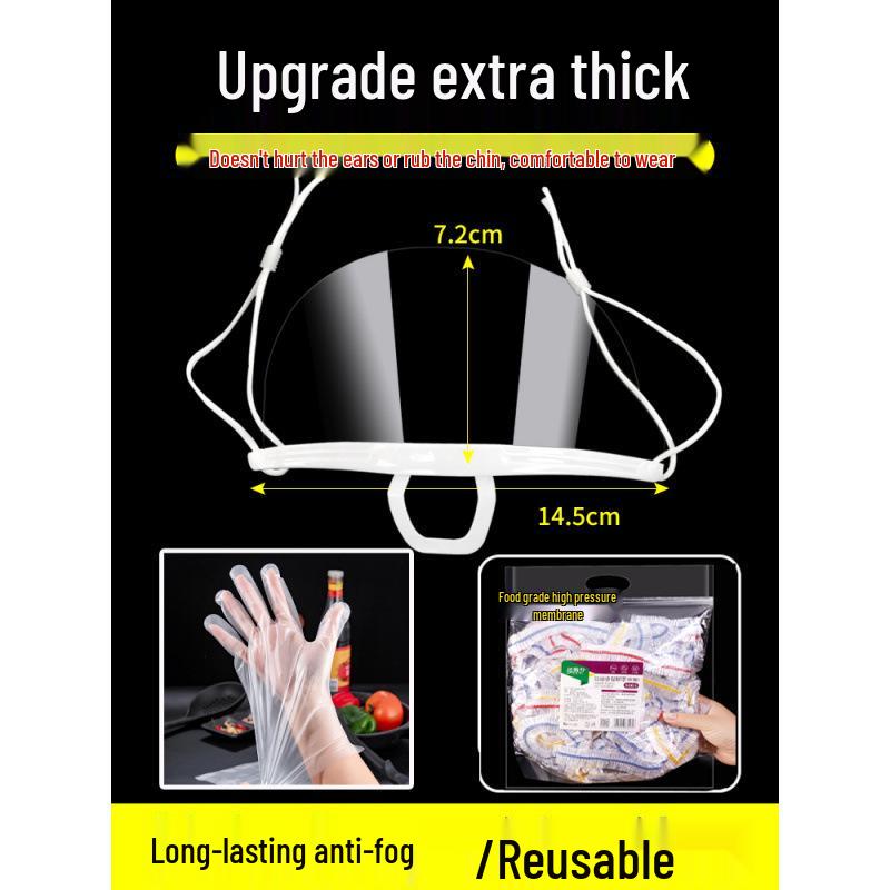 Anti-Fog Transparent Chef Mask for Kitchen and Restaurant