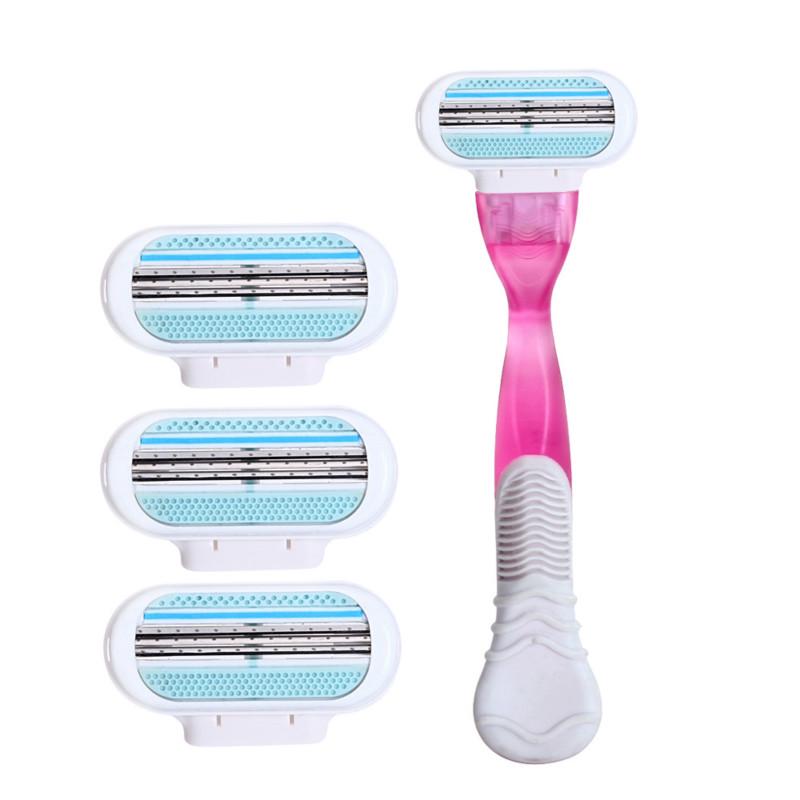 4pcs Blades 1pcs Holder Female Razor Blade for Women Replacement Head