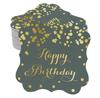 Inkdotpot Real Gold Foil Bracket Shape Paper Hang Tags Happy Birthday Favor Tags Pack Of