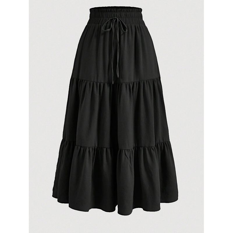 Bohemian A- Line Skirt Long Dress Bohemian A Word Flowy Layered Half-Length Skirts