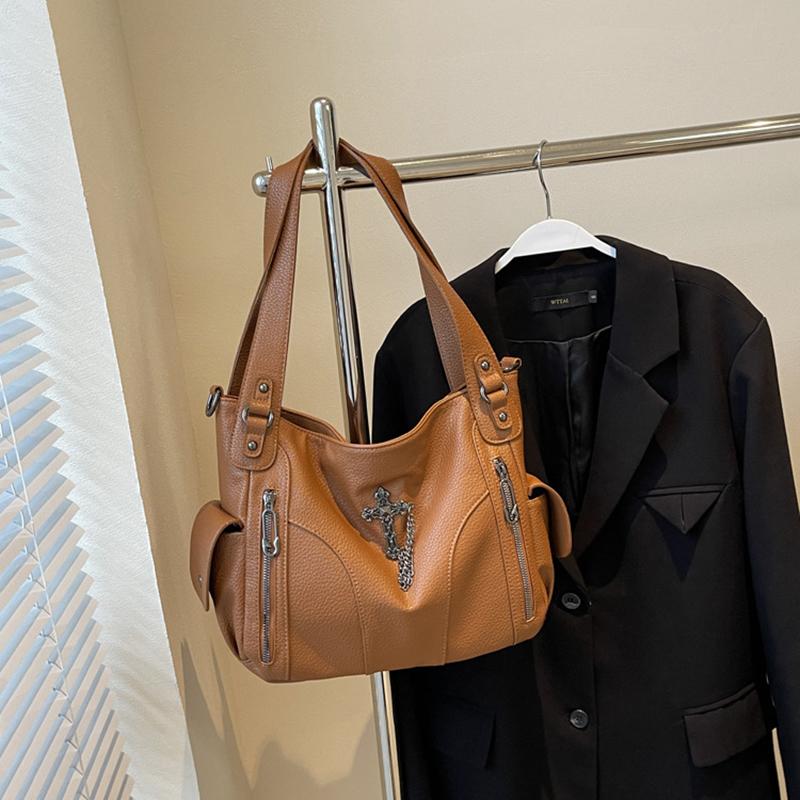 Y2K Daily Commuting Large Capacity Tote Hand Bags Soft Pu Leather Shoulder Bags for Women Quality Crossbody Bags AVE