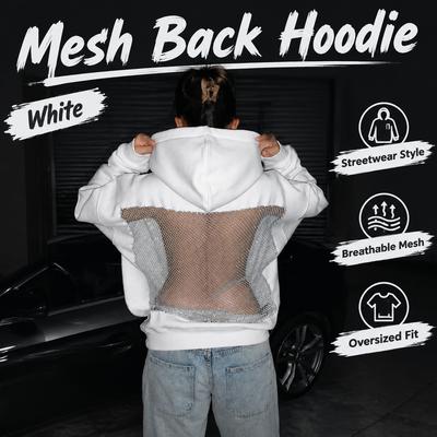 Autumn Winter Women's Fashion Solid Color Backless Hollow Out Mesh Hoodie Sweatshirt Stylish Comfortable Casual Wear