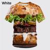 Fashionable Burger, Pizza, and French Fries 3D Printed New Men's Round Neck Summer Short sleeved Top T-shirt