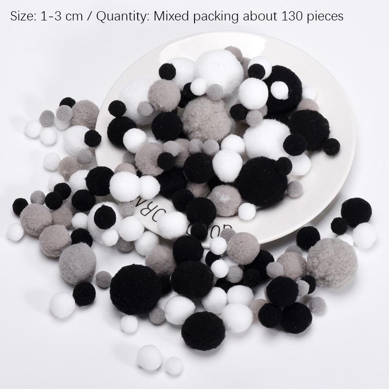 130Pcs Macaron Colorful Gradient Fur Balls 1 To 3Cm Pompones Diy Craft Decoration Wedding Party Toy Hat Scarf Decor Accessories