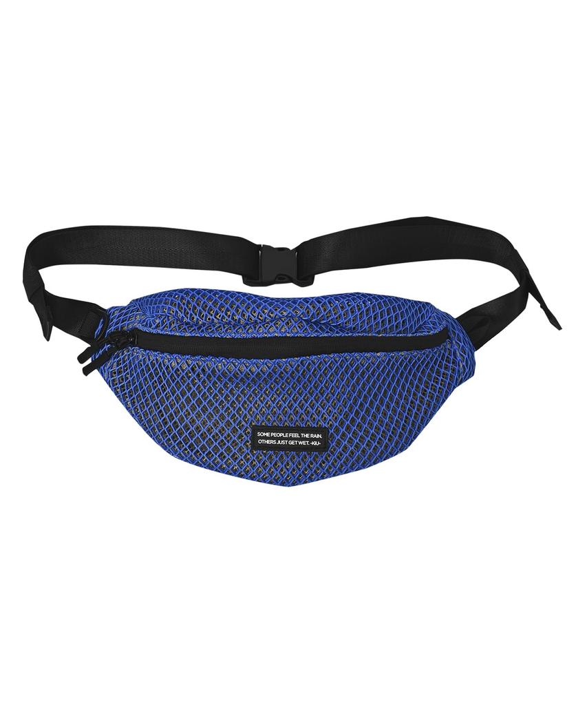 KiU Double Mesh Body Bag, Lightweight, Two-Tone Shoulder Bag with Pocket, Key Carabiner, and 500ml Water Bottle Holder, Stylish and Cute, Unisex,