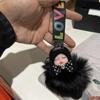 Cars Key Ring Jewelry Gift Sleeping Baby Doll Pompom Keyring Fluffy Plush Doll Plush Keychain