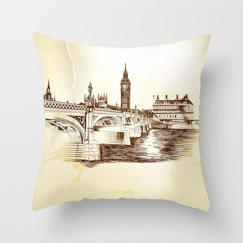 Ins Nordic Style Home Soft Decoration Gold Sofa Pillowcase Digital Printing Office Cushion Cover Pillowcase