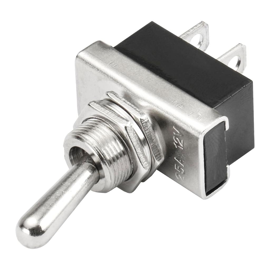 Heschen Metal Toggle Switch Flick Flip, KN3D-101, 12V 25A On/Off 2 Positon 2 Pin for Car Dash Light