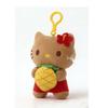 Adorable Cartoon Black Cat Plush Keyring with Surfing Beach Ring Pendant