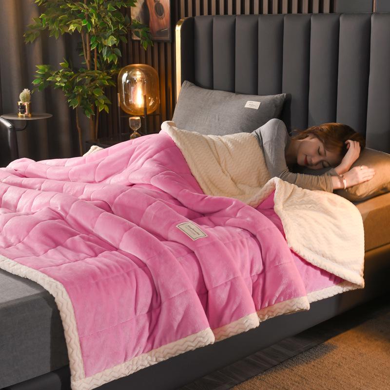 AB Version Milk Velvet Multifunctional Winter Shawl and Blanket - Thick, Warm, Double-Sided Velvet