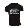 European Size Men's German Style Short Sleeve T-Shirt - Casual Summer Round Neck Top with German Text Print Machine Washable Summer Wardrobe Staple