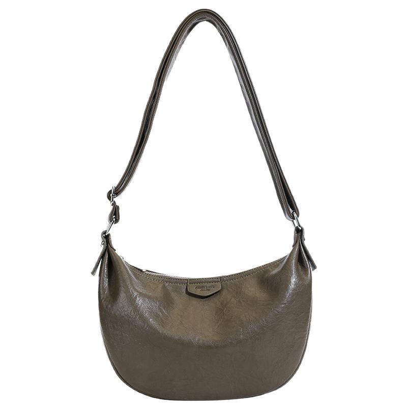 Retro Trend Large-capacity Dumpling Bag Women 2025 New Versatile Simple Casual Commuter Shoulder Messenger Bag