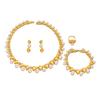 Jewelry Suit Geometric Pearl Long Necklace Earrings All-Match Light Luxury Women's Open Ring