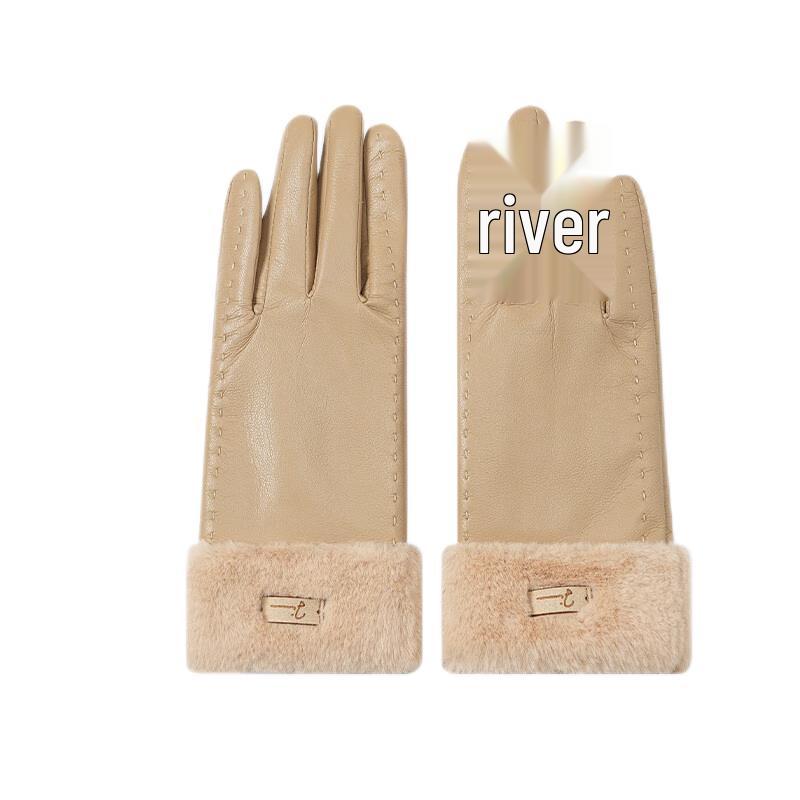JIUMU Women's Warm Winter Leather Gloves
