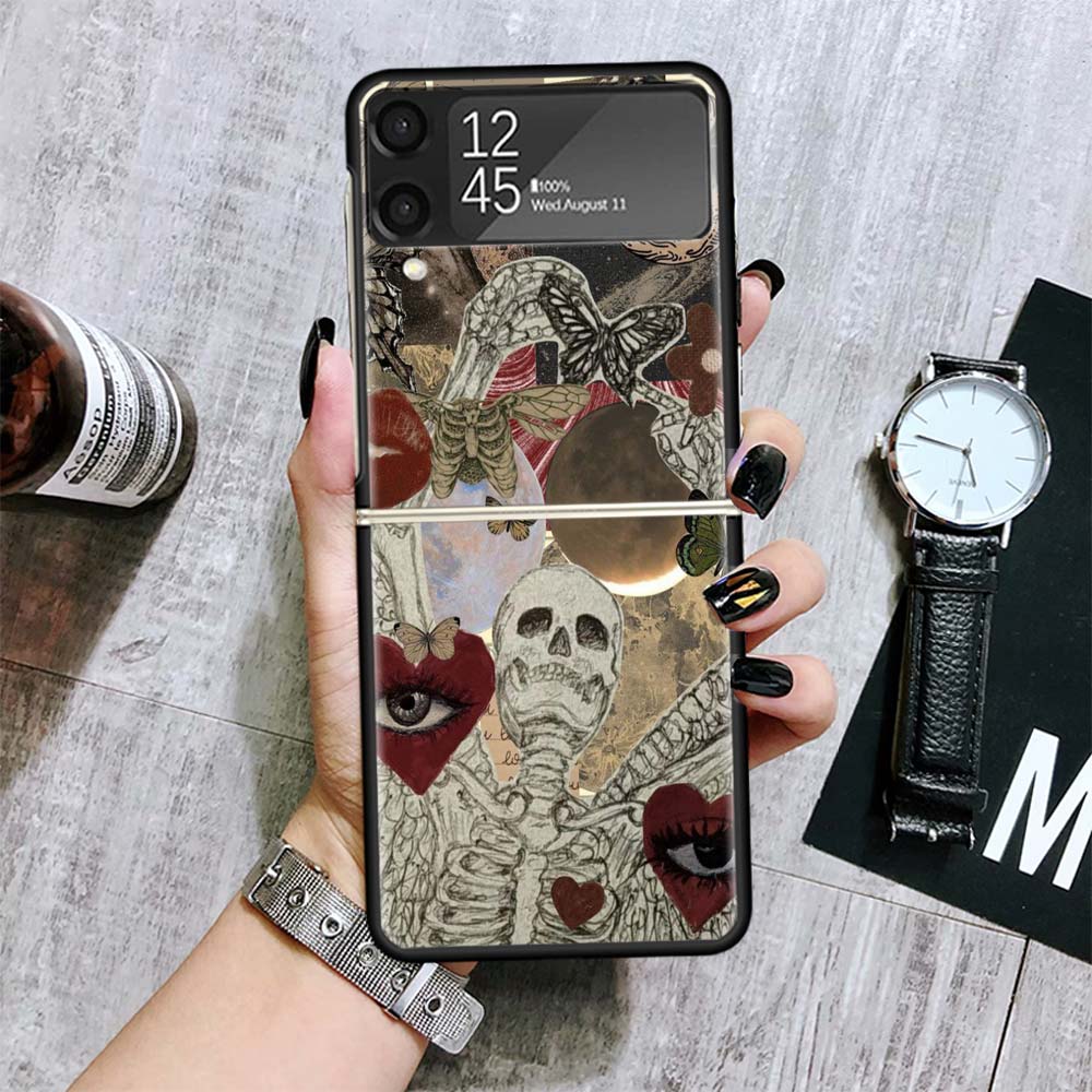 

Retro Skull Butterfly Cases For Samsung Galaxy Z Flip 4 5 6 7 3 Z Flip7 Flip6 Flip4 Flip5 Flip3 5G Hard Shockproof Fundas Cover Samsung Z Flip