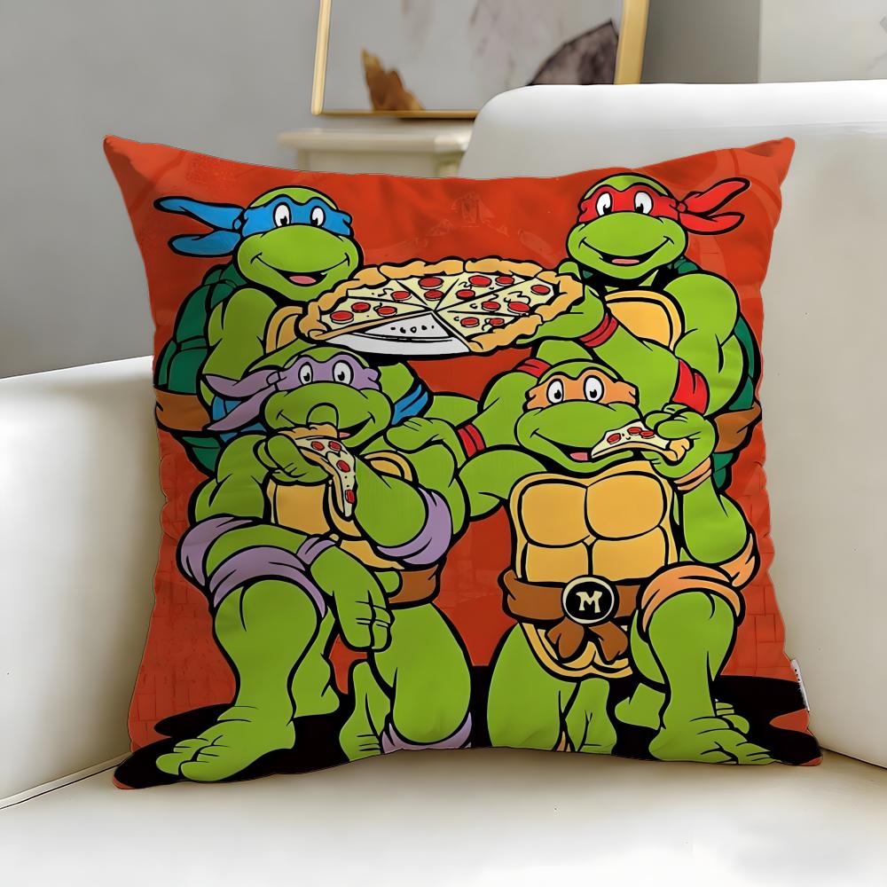 Cartoon Teenage Mutant Ninja Turtles Cushion Cover Soft & Easy-Wash Pillow Case – Versatile for Couch, Bed, Travel and Office