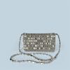 Summer  Blingbling Retro Silver Hollow Design Handmade Beaded Flip Phone Bag Luxury Women Shoudler Bag Lady Crossbody Bags