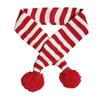 Striped Pet Christmas Scarf with Hair Ball Christmas Pet Scarf Stylish Pet Holiday Scarf  for Pets