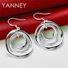 Exquisite 925 Sterling Silver Frosted Round Earrings for Women, Fashionable Engagement Accessories, Charming Jewelry