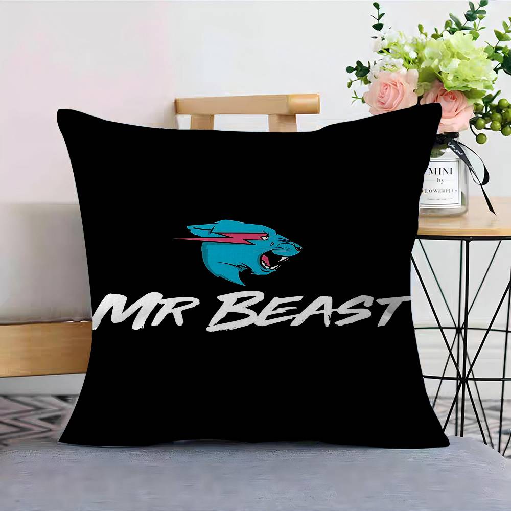 Blogger di Giochi M-MrBeast Federe per Cuscini Cartoni Animati Divano Decorativo Casa Stampa Double-sided Corto Peluche Carino Federa per Cuscino