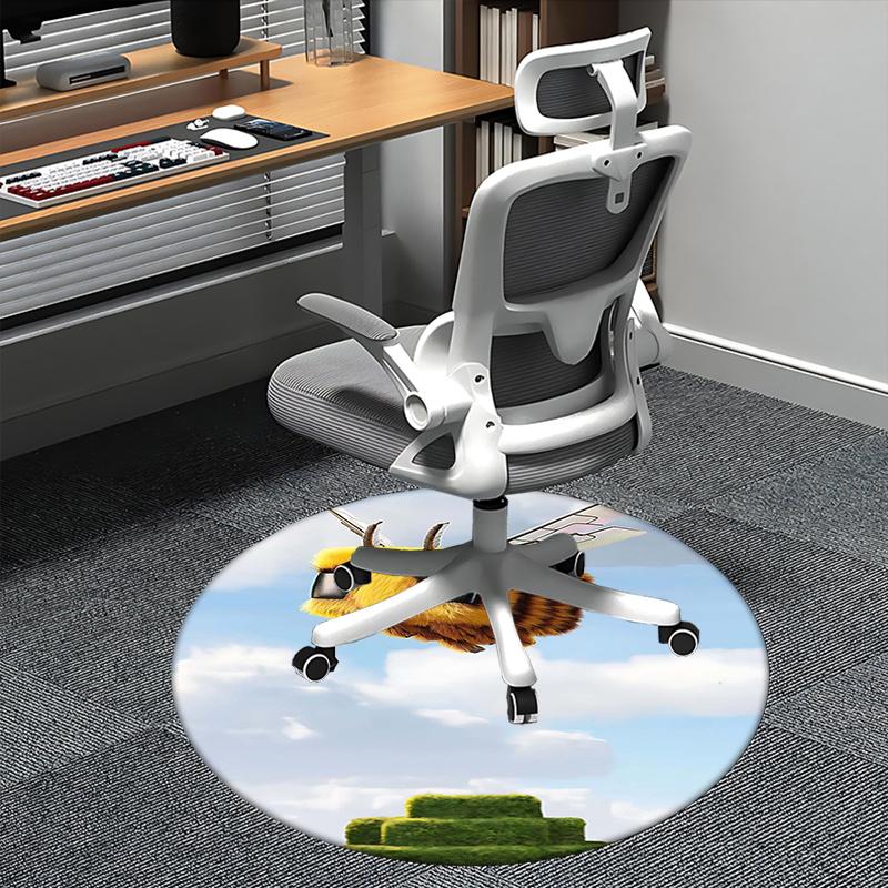 

Bee Movie Character,Animated Bee Chair mat Round Rug Office carpet, Non slip, Suitable for Living Rooms, Bedrooms decor.1205356a 80cm by 80cm
