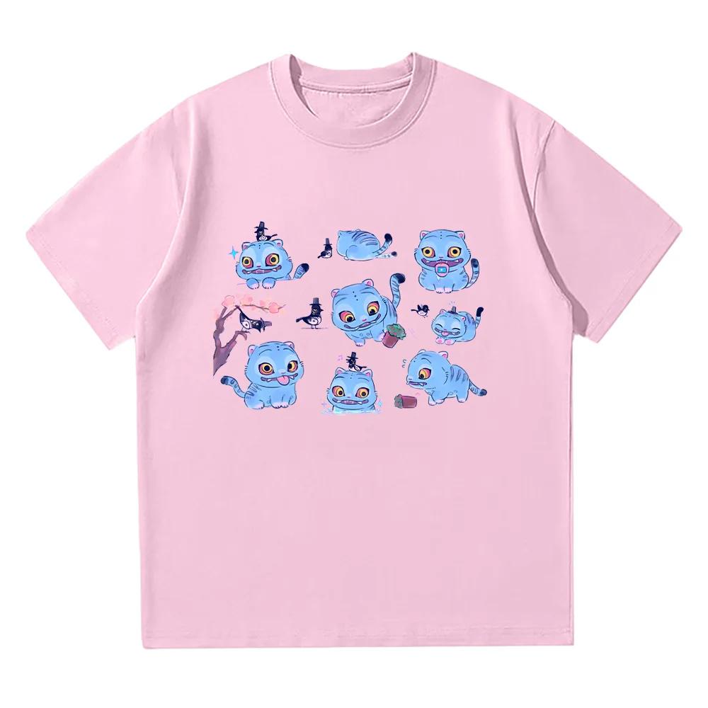 Kpop Demon Hunters Tiger Tshirt Merch Kpop Hunters Tiger Fans Top Cute Animal Gift Cotton T-shirt Unisex Anime Aesthetic Clothea