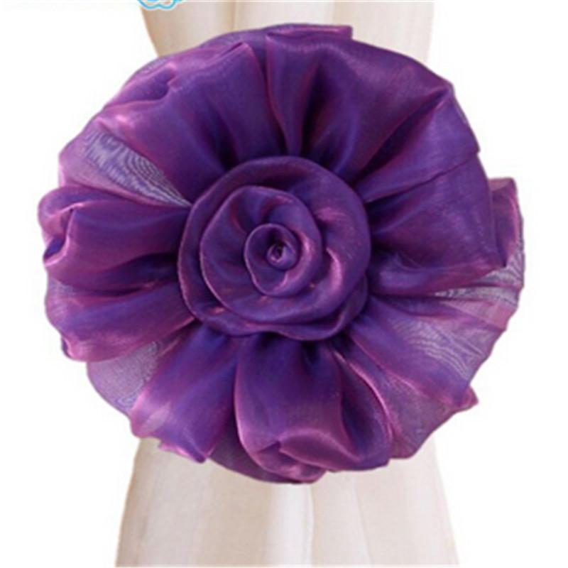 1 Pair Lace Flower Buckle Bundle Belt Window Curtain Accessories Decoration