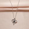 European-American Style Paw Print Heart Pendant Necklace for Dogs