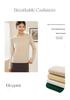 100% Pure Cashmere Women's Round Neck Knit Sweater with Wheat Ear Jacquard Design