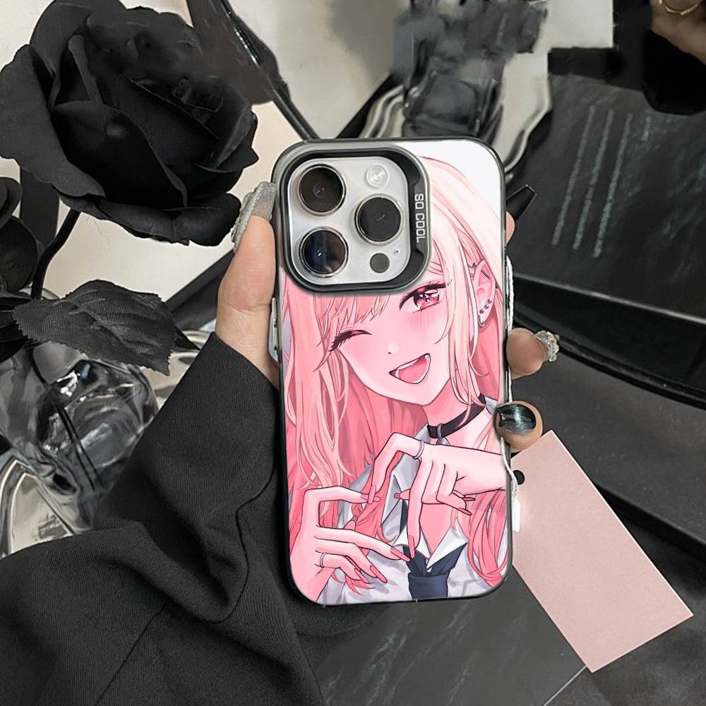 

S-Darling Марін Кітаґава Барвистий Сріблястий Чохол для Телефону Для iPhone 17,16,15,14,13,12,Pro MAX Чорний Матовий Ударостійкий Чохол iPhone17
