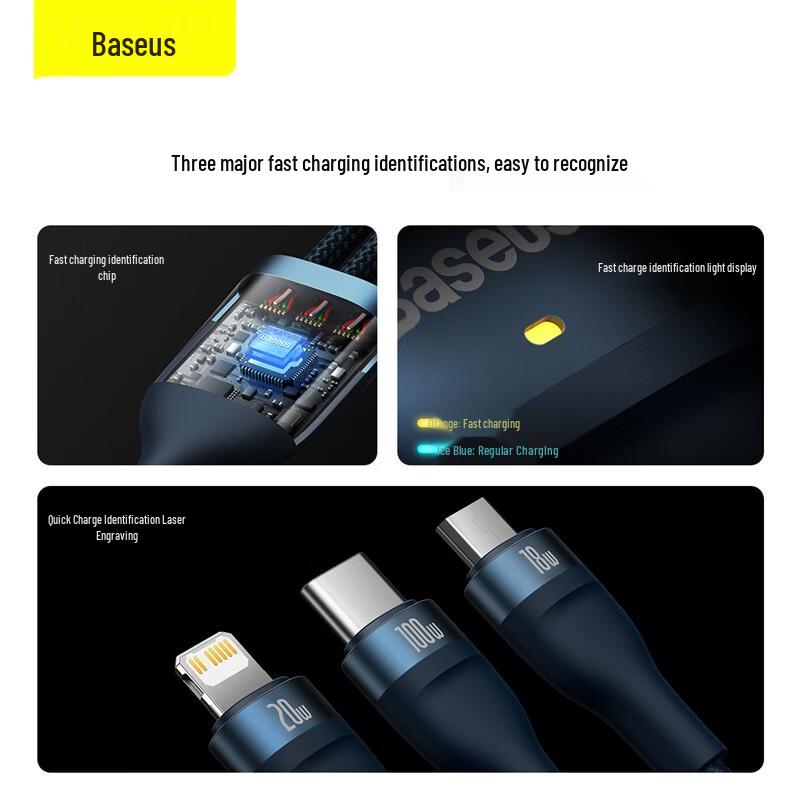 Baseus 3-in-1 PD Fast Charging Cable