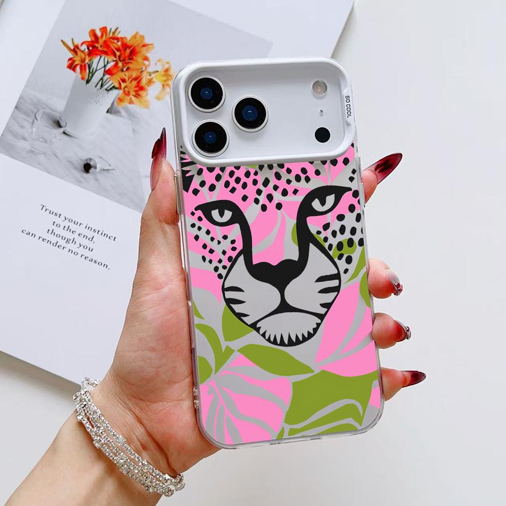 

Abstract Leopard Phone Case For iPhone 17 16 15 14 13 12 11 Pro Max Air Matte Laser Aurora Shockproof Funda iPhone17 Pro Max