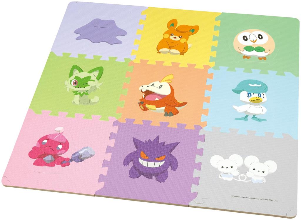 Skater Puzzle Floor Pokemon Boys and Mat, 9-Piece Set, Mat, Toy, C, Girls, IPZM1-A