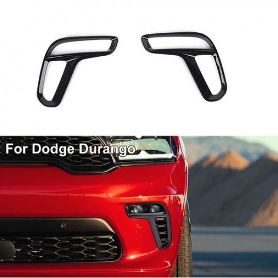 Black Front Fog Light Lamp Cover Trim Frame For Dodge Durango + Accessories