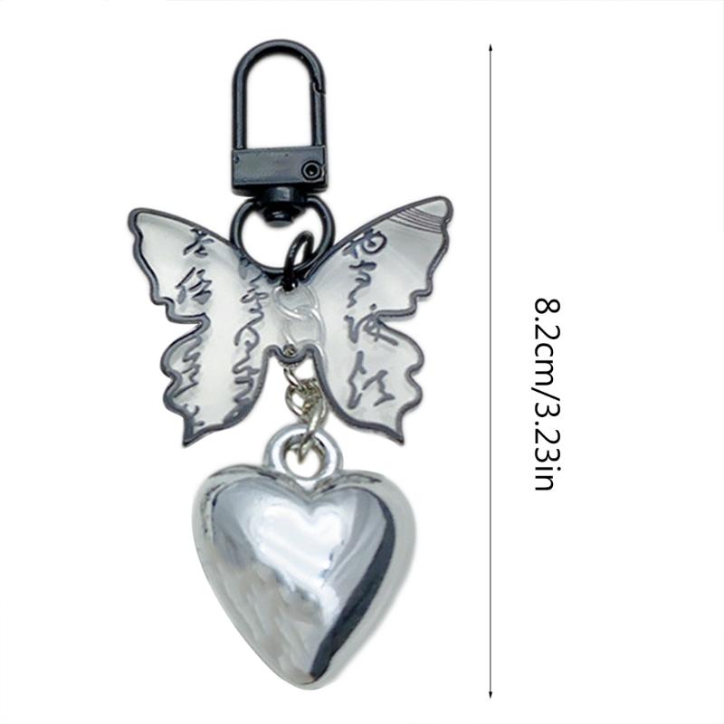 Chinese Style Phone Chain Calligraphy Butterfly Pendant Keyring Cellphones Strap