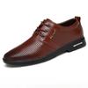 Fashion Social Shoe for Men Leather Casual Spring Autumn Lace Up Dress Shoes Man Oxfords Business Cheap Liquidation Party 2024 Trend New