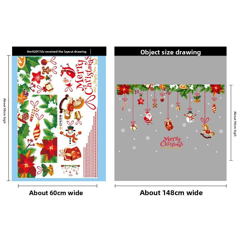 

Украшения Санта-Клауса, Композиция со снеговиком, Электростатическая наклейка на стеклянную дверь, Наклейки-цветы на окно