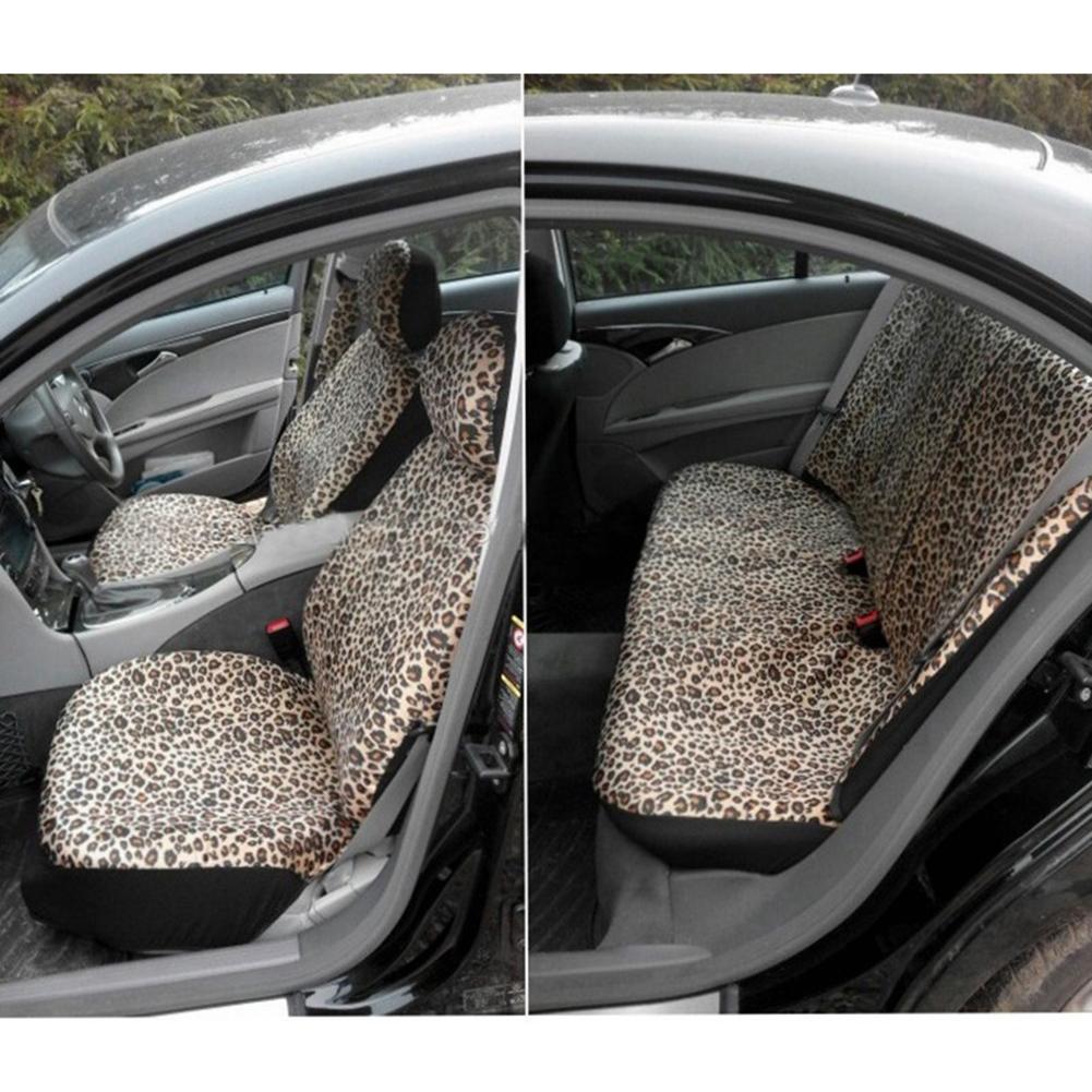 Autositzbezug Leopard Mode Lenkradbezug 12-teiliges Set Ganzjahresnutzung Tierdruck Autositzkissenbezug Set