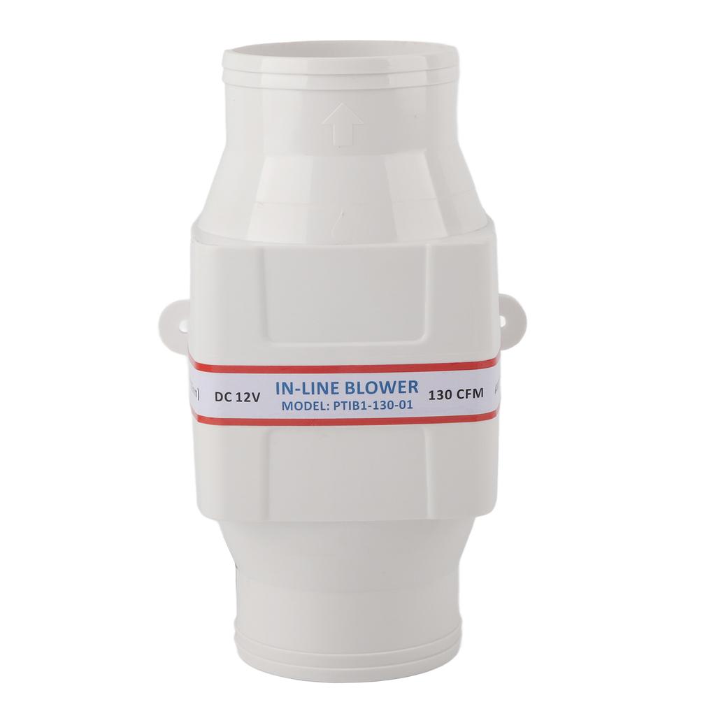 3in 12V Inline Bilge Air Blower Vent Fan 130CFM 4 Blades High Airflow for Marine Yachts Boats
