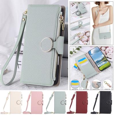 Crossbody Lanyard Leder Klapptasche Handyhülle für XiaoMi RedMi 15C 14C 13C Note 14 Pro Plus 13 12 11S 10 Reißverschlusstasche Kartenhülle