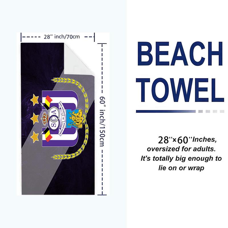 RSC Anderlecht Druck Strandtuch, Großes Weiches Schnelltrocknendes Handtuch für Strand Camping Schwimmen
