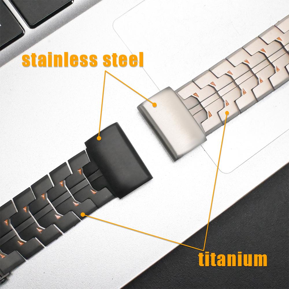 26mm Titan Metallarmband für Garmin Fenix 8 51mm 7X 6X Pro 5X Puls 3HR Tactix 7/Pro Herren Quick Fit Band für Garmin Enduro 3 2 1