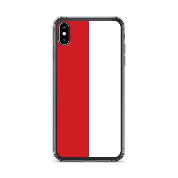 Coque iPhone - Monaco - Drapeau - Souple - Multicolore - Compatible iPhone XS Max