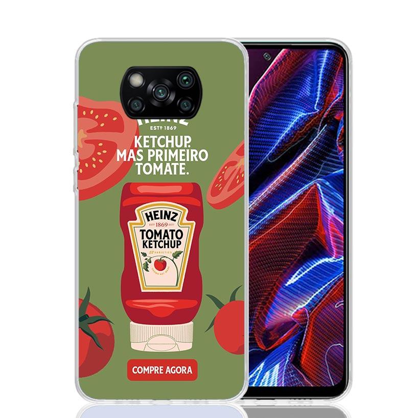 Lamb Heinz Tomato Ketchup Phone Case For Xiaomi Poco X7 X6 X5 Pro F7 Ultra Redmi 15C 15 13 13C 12 12C 10 10A 10C 9 9A 9C 9T Cove